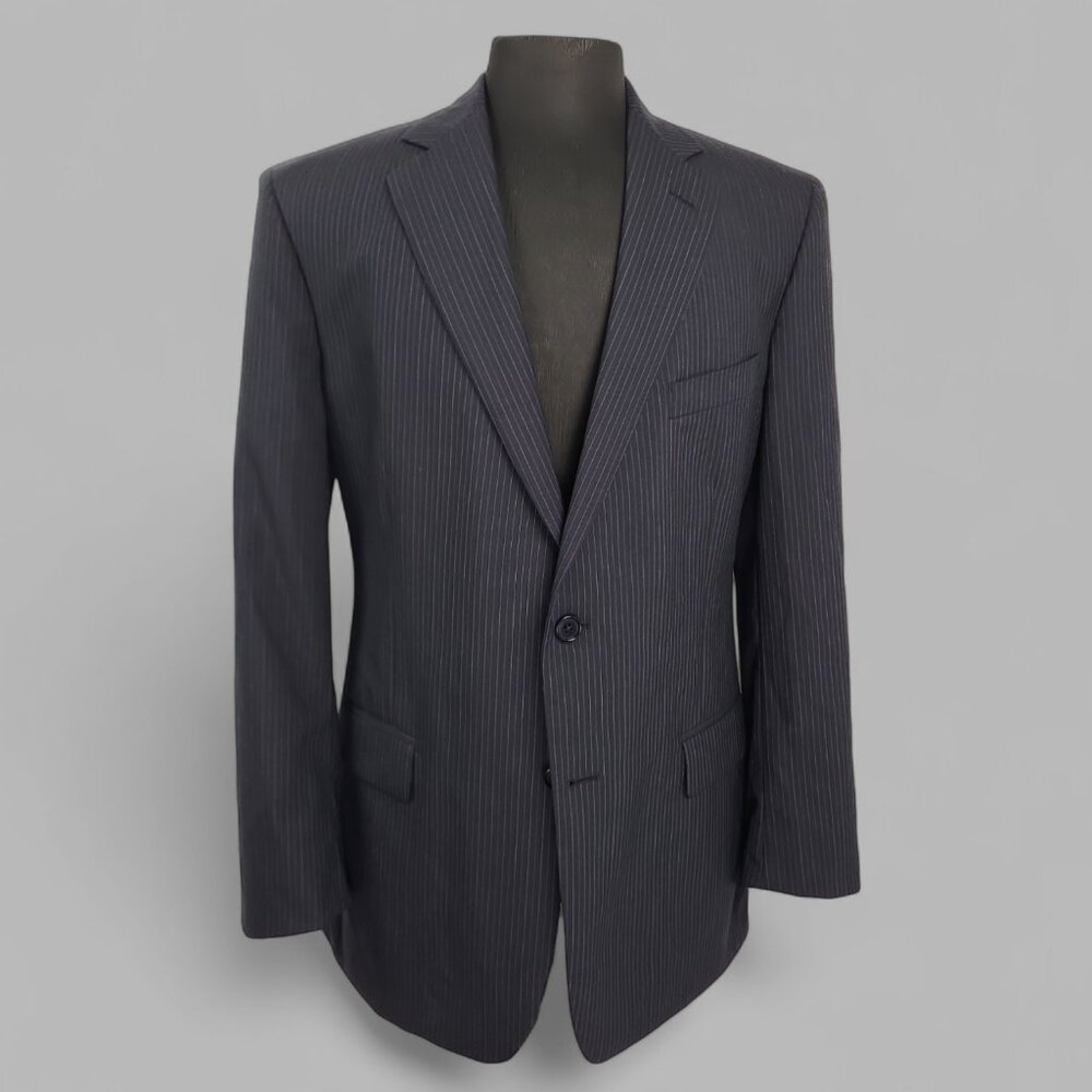 Brooks Brothers 346 Black Striped 2-Piece Suit 43R- Pants W36xL29